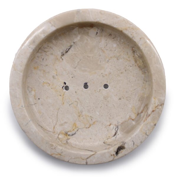 Porte-savon Rond Miel Plat Marbre - Image 2