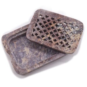 Porte-Savon et Égouttoir en Pierre Ollaire – Rectangle Classique
